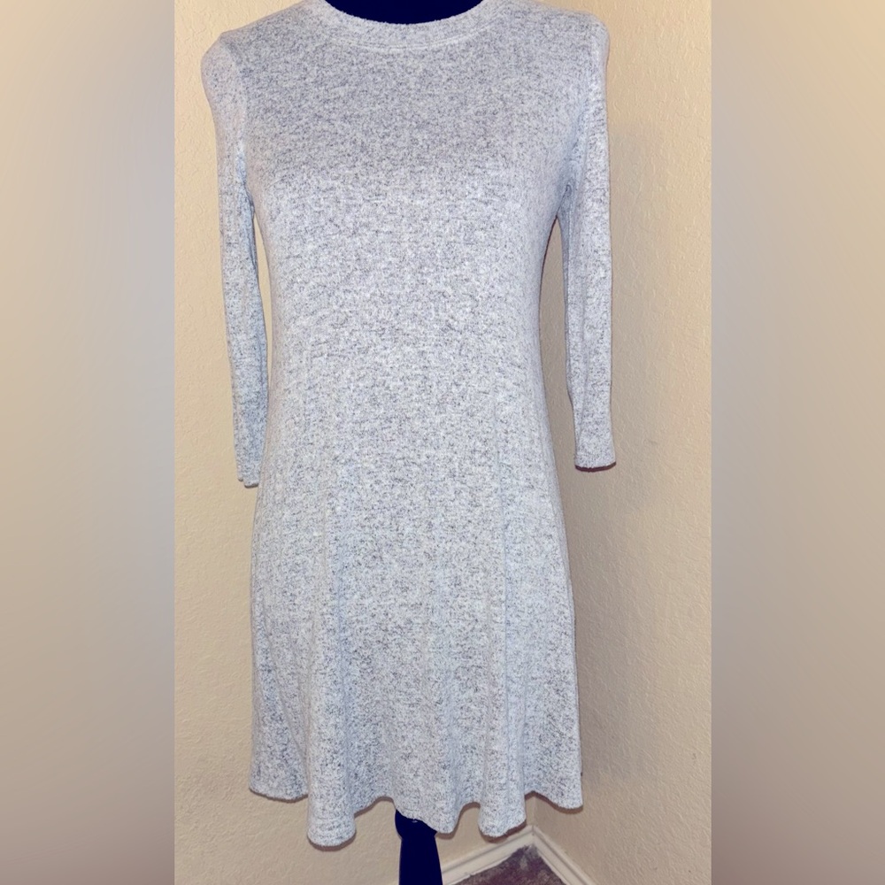 Fortune + Ivy Gray Knit A-Line Dress, Size XS
